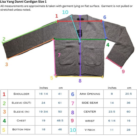 Lisa Yang Danni Cardigan Sweater 100% Cashmere Heathered Grey Size 1 Small Med - Picture 15 of 16